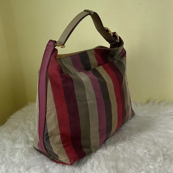 💯Authentic Fendi Striped Multicolor Hobo Bag🍀
